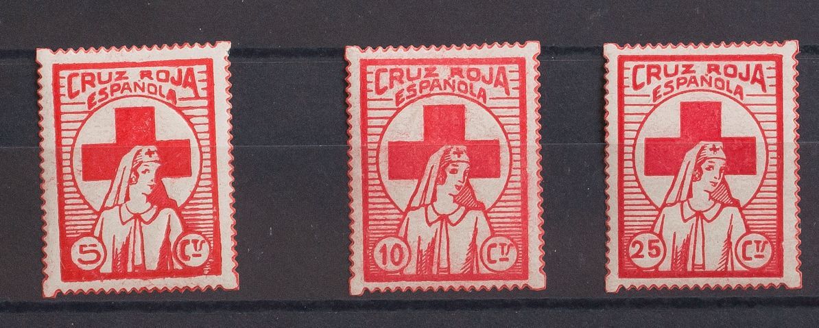 1 * Serie Completa. CRUZ ROJA ESPAÑOLA. MAGNIFICA. (Guillamón 1660/62) - Spanish Civil War Labels