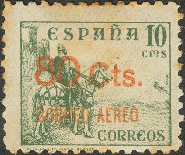 1 * 35hdv 80 Cts Sobre 10 Cts Verde (manchitas De óxido, Sin Importancia). Variedad SIN IMPRESION DE "CANARIAS". MAGNIFI - Otros & Sin Clasificación