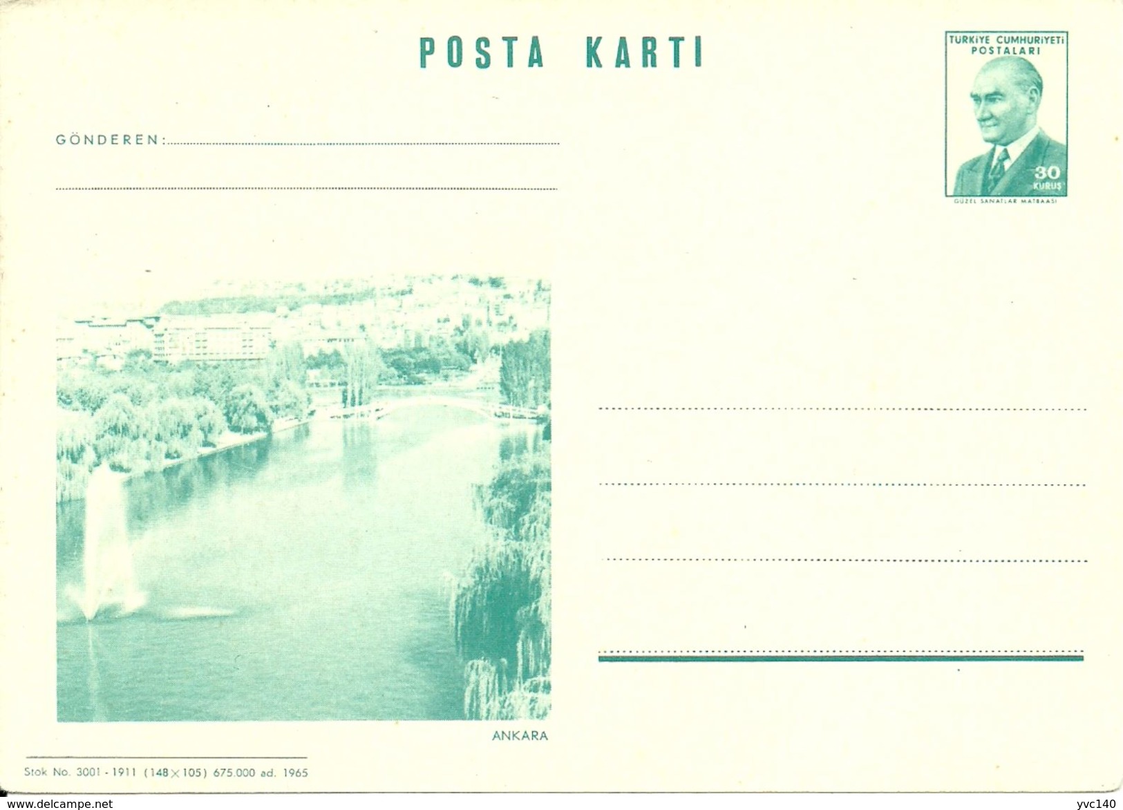 Turkey; 1965 Postal Stationery Isfila AN 202 - Postal Stationery