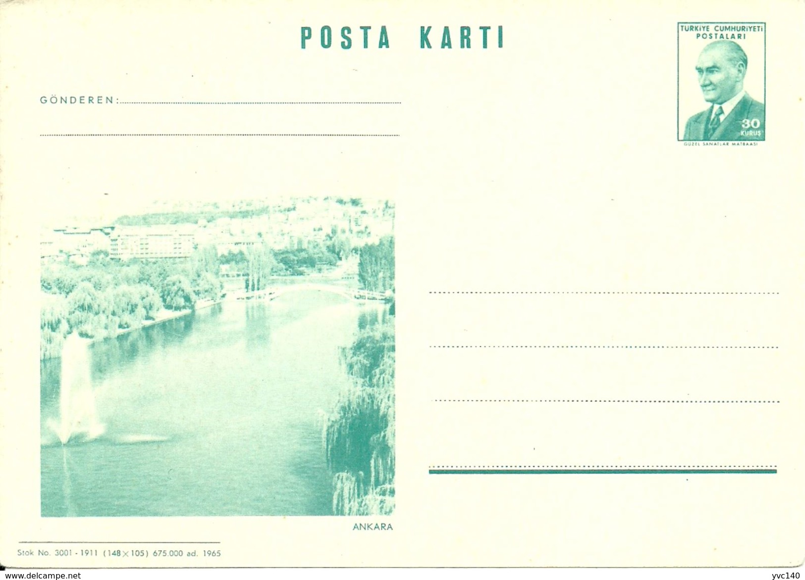 Turkey; 1965 Postal Stationery Isfila AN 202 - Postwaardestukken