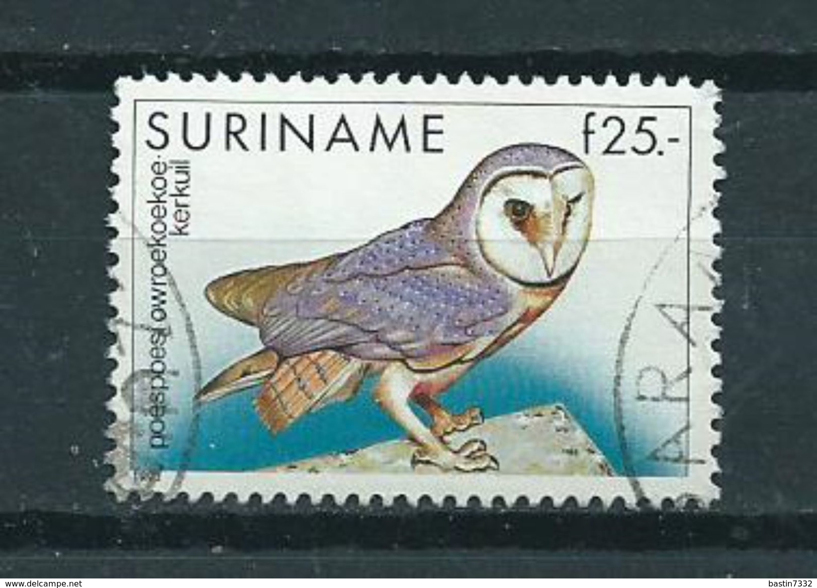 1993 Suriname F25 Owl,uil,eule,oiseaux,vögel Used/gebruikt/oblitere - Surinam