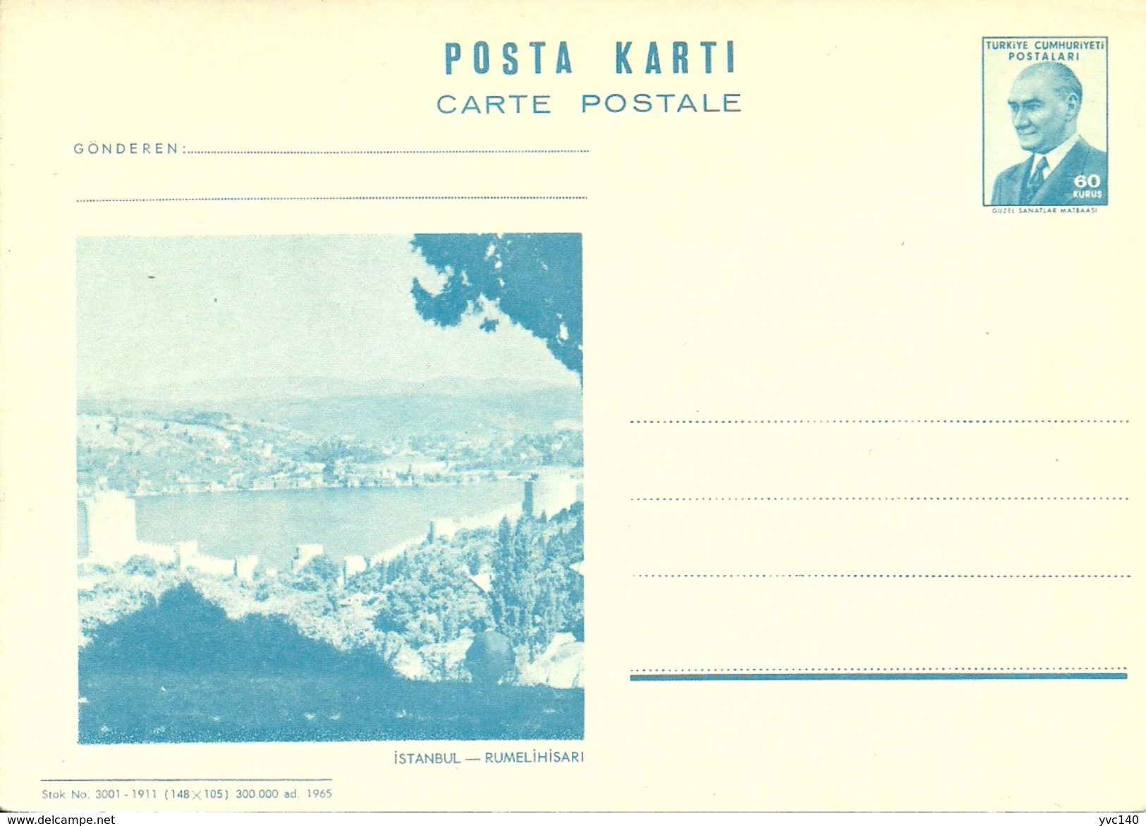 Turkey; 1965 Postal Stationery Isfila AN 210 - Interi Postali