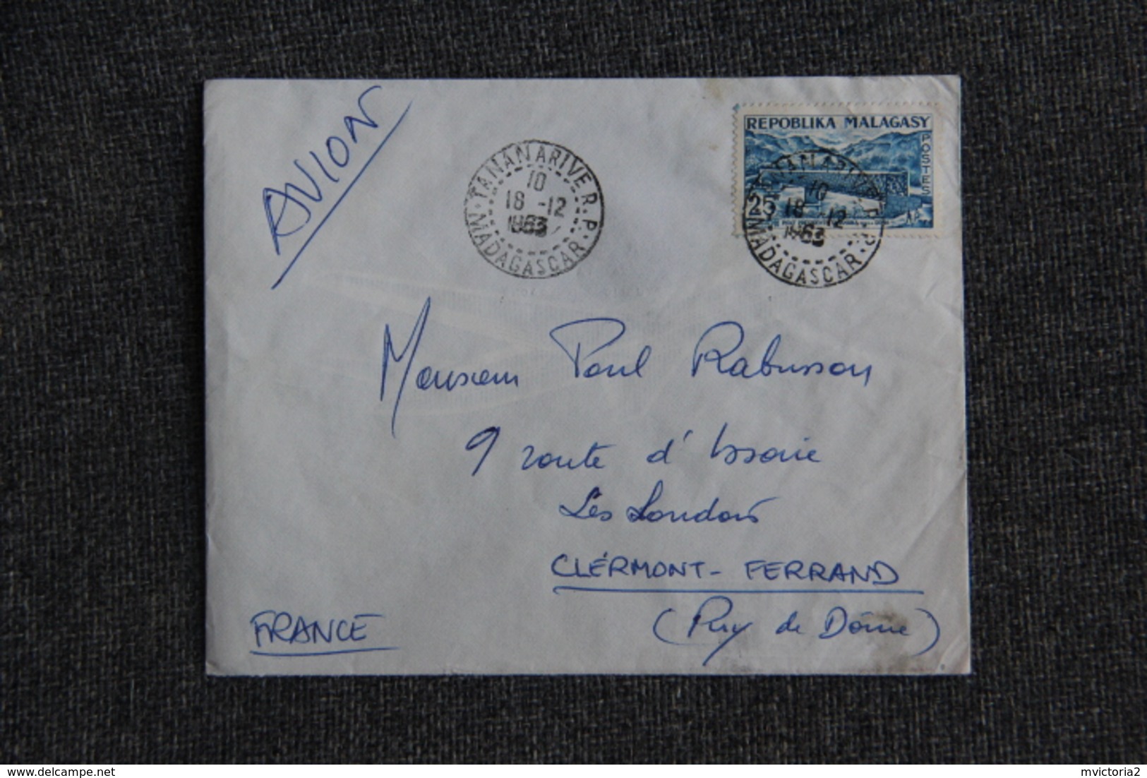 Lettre De MADAGASCAR à FRANCE - Madagascar (1960-...)