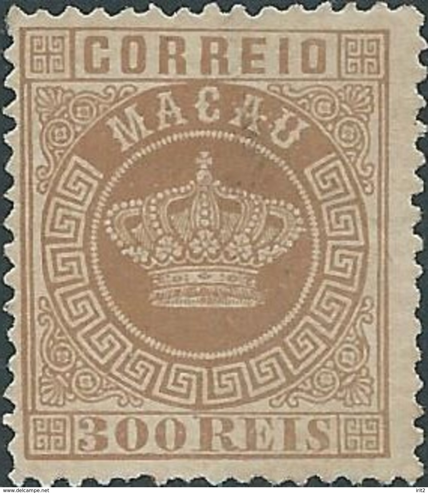 Macau - Macao (Portogallo) 1884 - 300 R ,marrone  - Mint - Value €50,00 - Unused Stamps