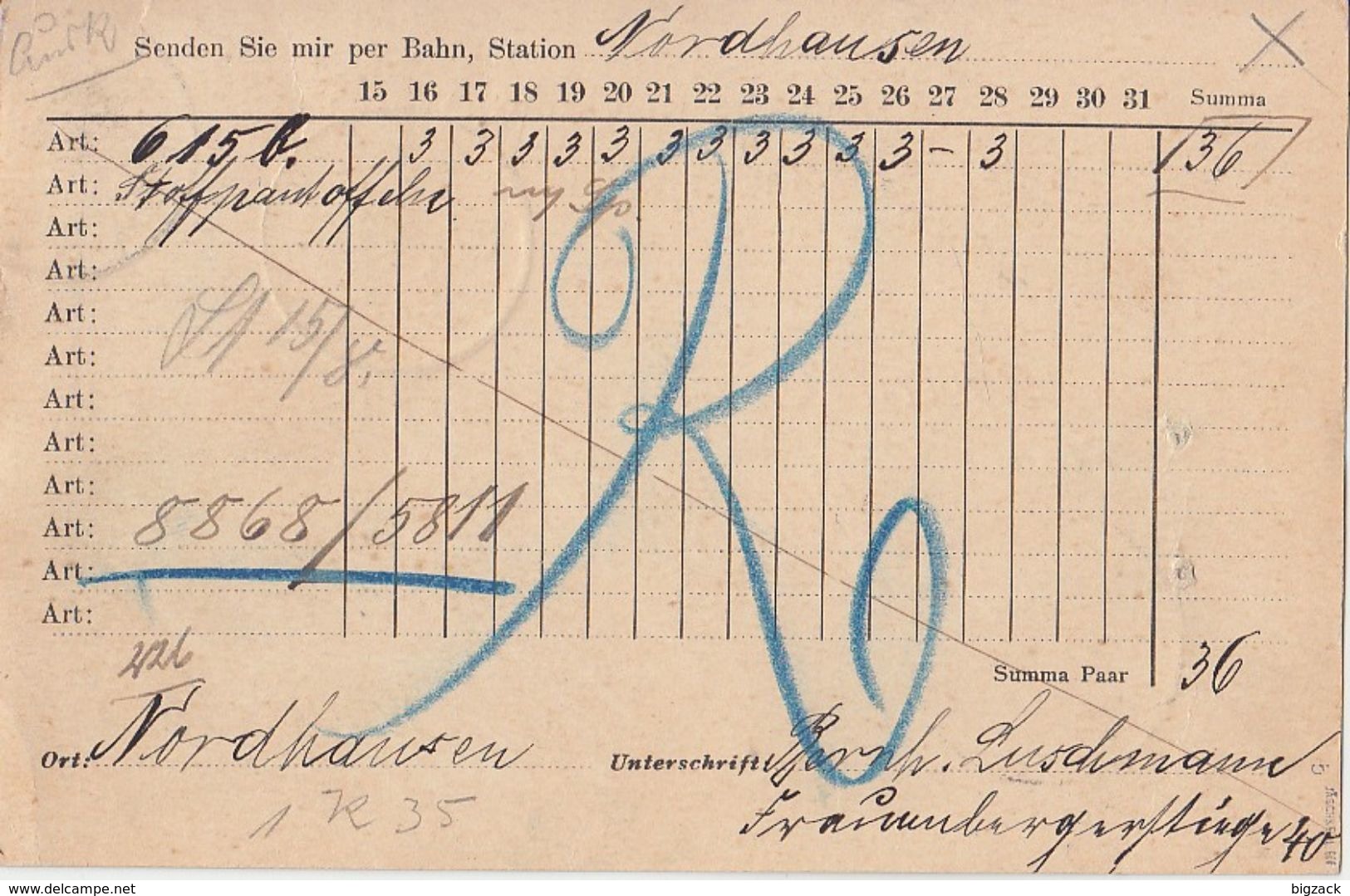 DR Karte Mif Minr.53, 54b Geprüft Nordhausen 8.8.01 - Briefe U. Dokumente
