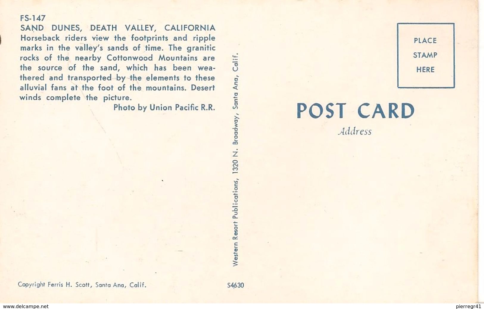 CPA-USA-1955-DEATH VALLEY-TBE-RARE - Death Valley