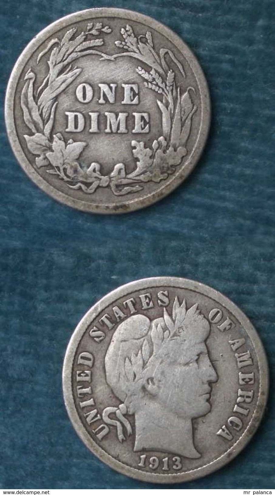 M_p> Stati Uniti One Dime ( Un Decimo ) 1913 In Argento - 1892-1916: Barber