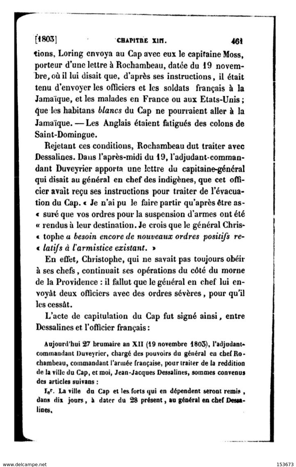 Copie Acte Capitulation Du Cap (HAITI) Signé Le 27 Brumaire An XII (1803) Entre Le Général DUVEYRIER Et J.J. DESPALINES - Documents Historiques