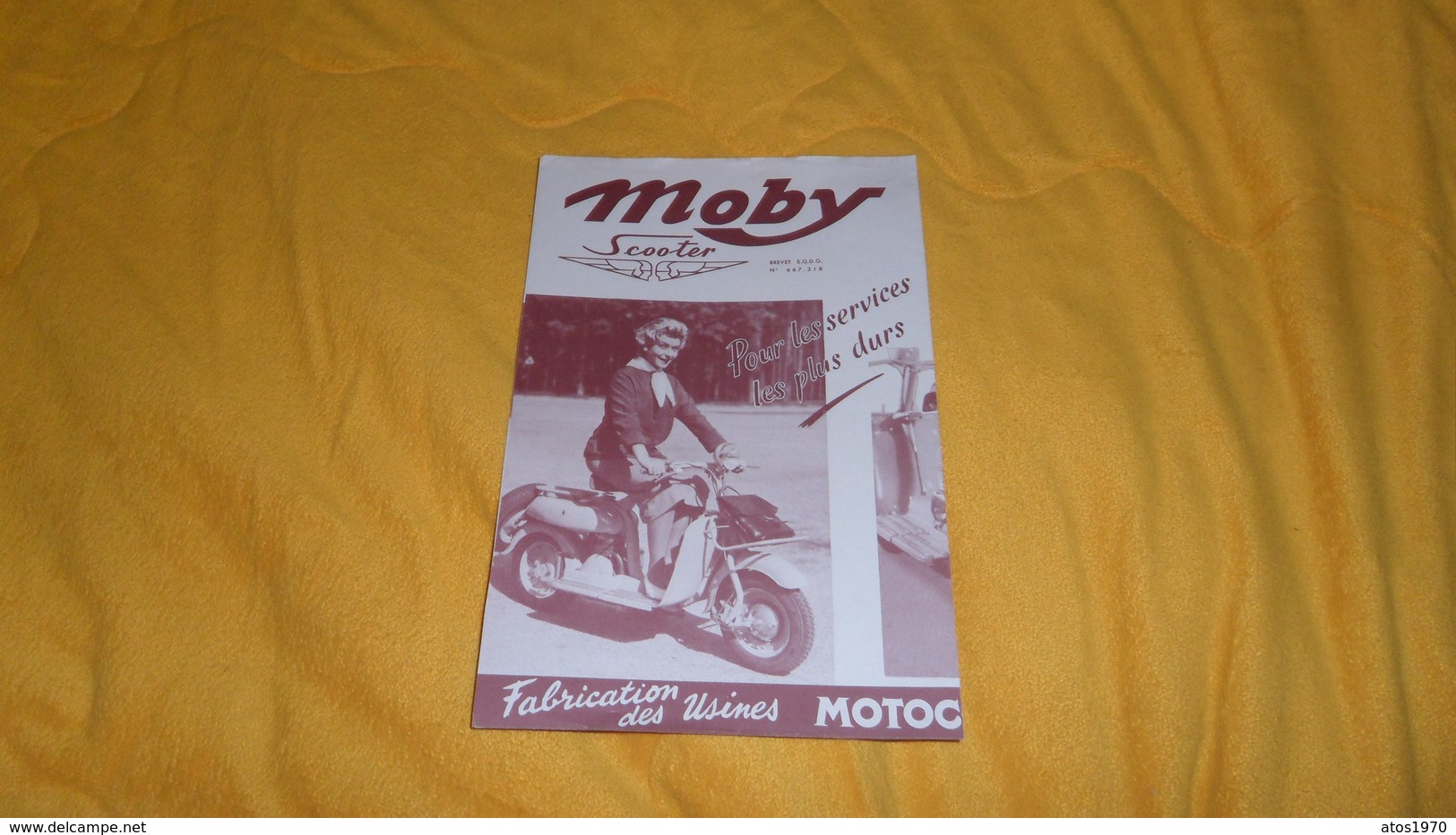 PUBLICITE  ANCIENNE DATE ?. / MOBY SCOOTER. / FABRICATION DES USINES MOTOCONFORT. - Werbung