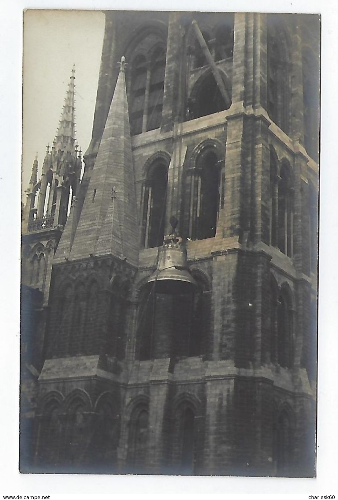 CPA Carte Photo Rouen Cloche Bourdon La Jeanne D'Arc Cathédrale Photographie 48 Rue De La Grosse Horloge - Rouen