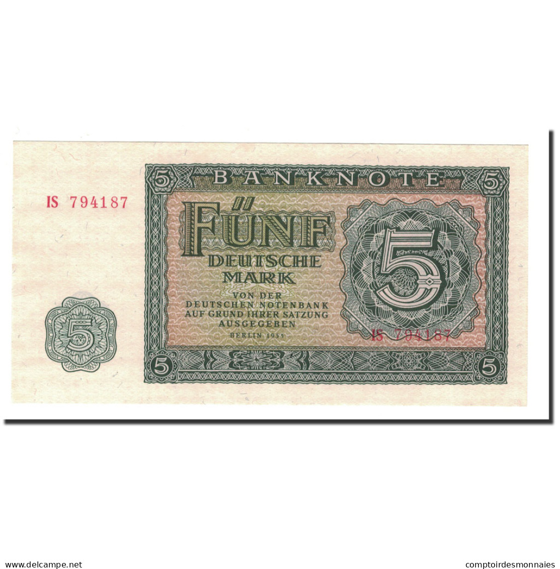 Billet, République Démocratique Allemande, 5 Deutsche Mark, 1955, KM:17, NEUF - 5 Deutsche Mark