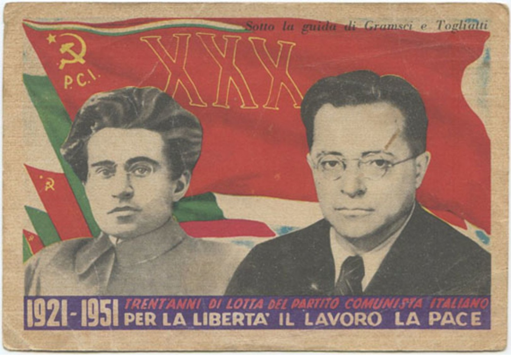 1951 CARTOLINA PUBBLICITARIA XXX  PARTITO COMUNISTA ITALIANO  1921-1951 NUOVA  (8191) - Partiti Politici & Elezioni