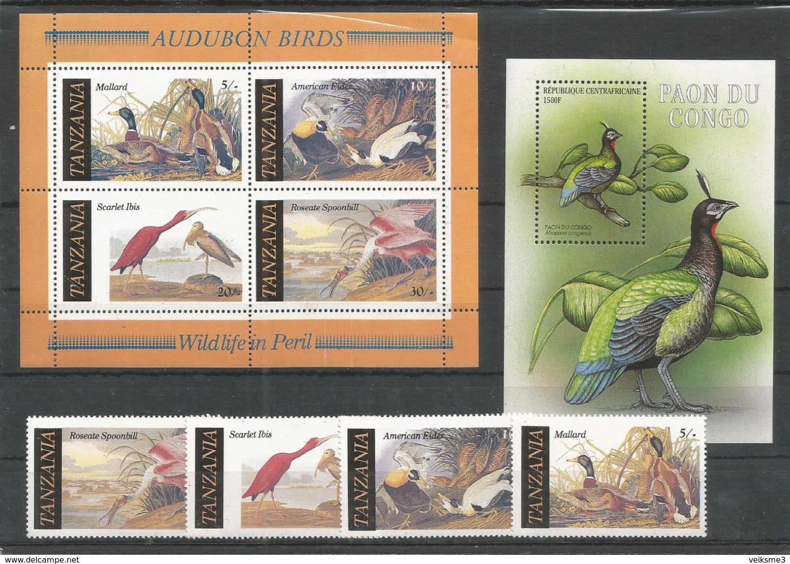 2 Pcs TANZANIA - CONGO - MNH - Animals - Birds - Nature - Autres & Non Classés