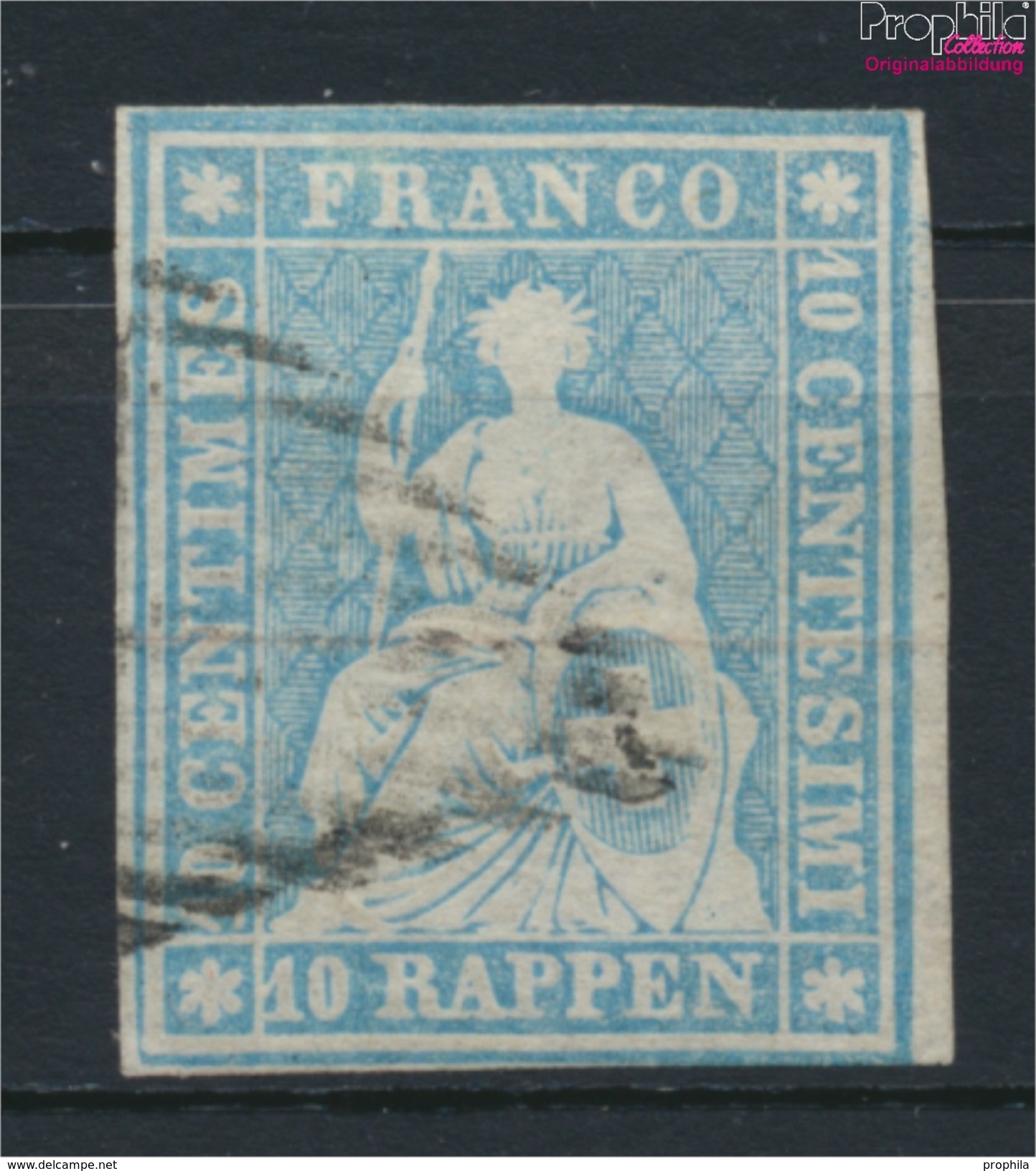 Schweiz 14II B Zo Geprüft Gestempelt 1859 Strubeli (9045704 - Used Stamps