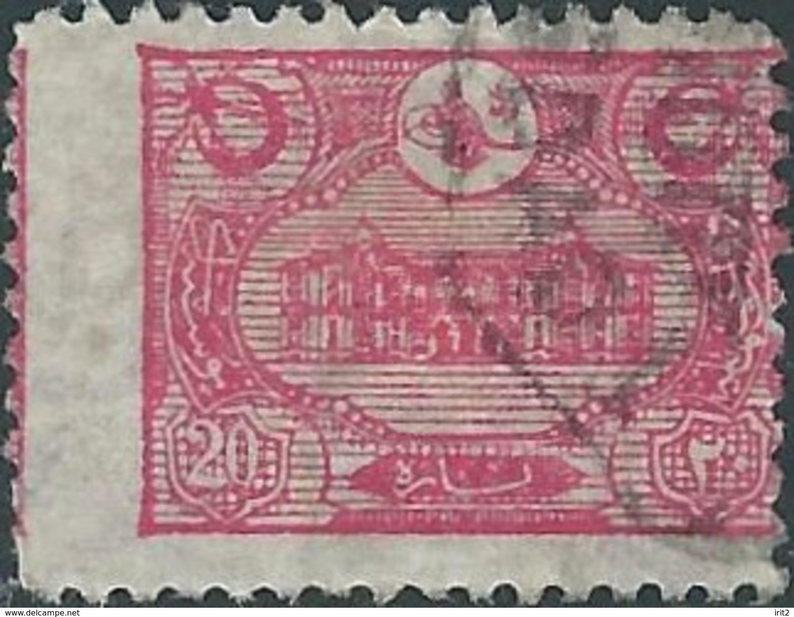 TURCHIA -TURKEY-TURKISH-OTTOMAN-OTTOMANI-OSMANI  1913 Palazzo Delle Poste Di Costantinopol Used 20P - Used Stamps