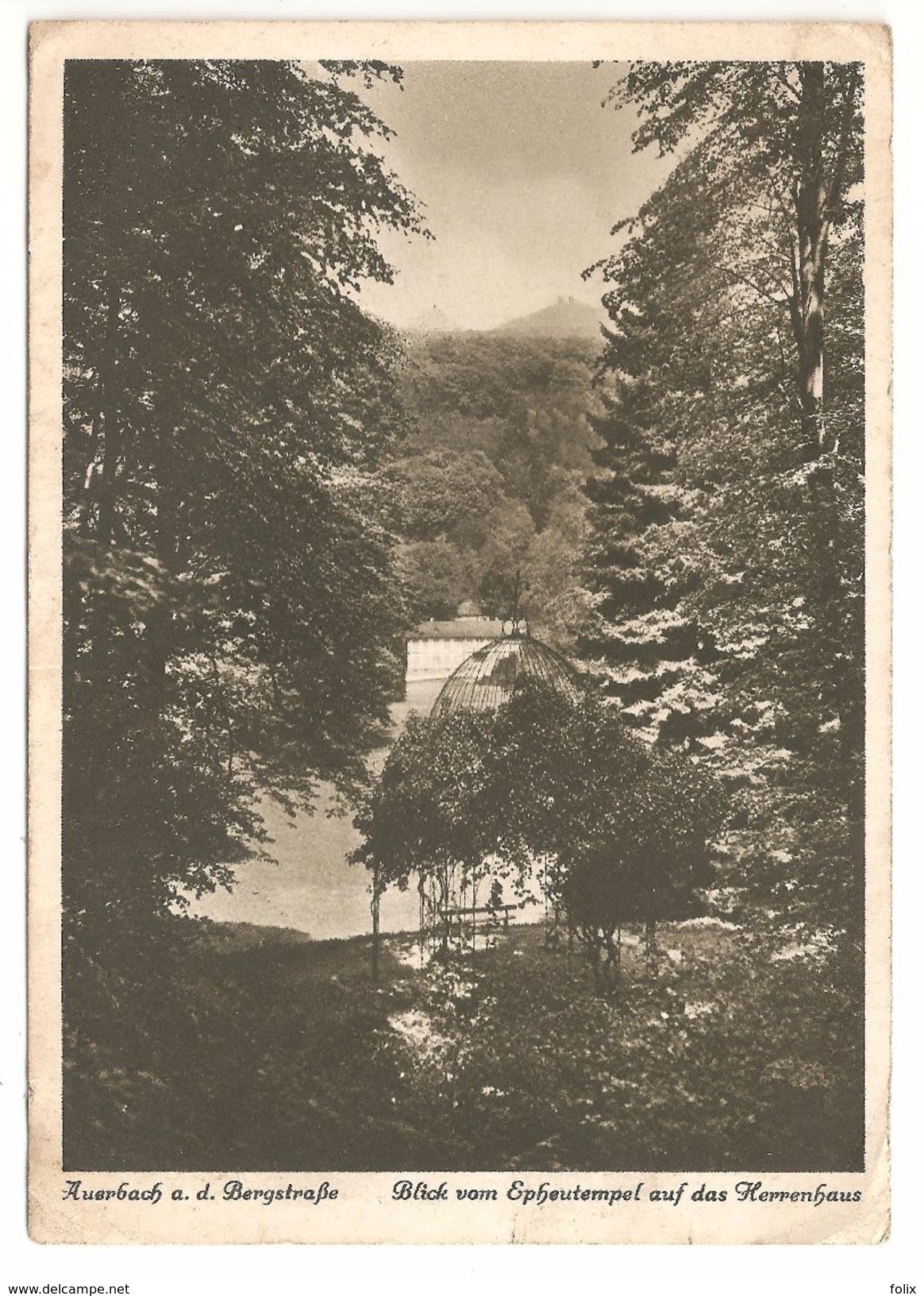 Auerbach A. D. Bergstrasse - Blick Vom Epheutempel Auf Das Herrenhaus - 1951 - Bensheim