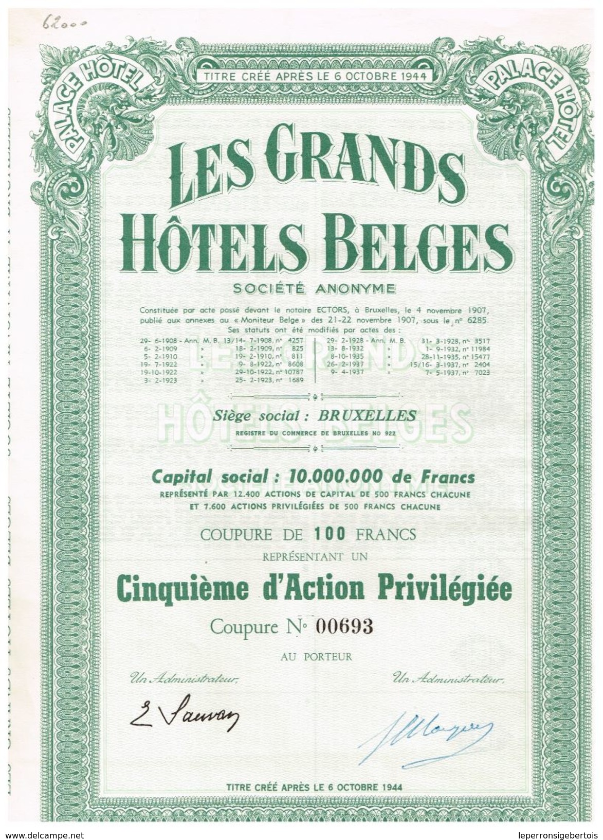 Action Ancienne - Les Grands Hôtels Belges - - Tourisme