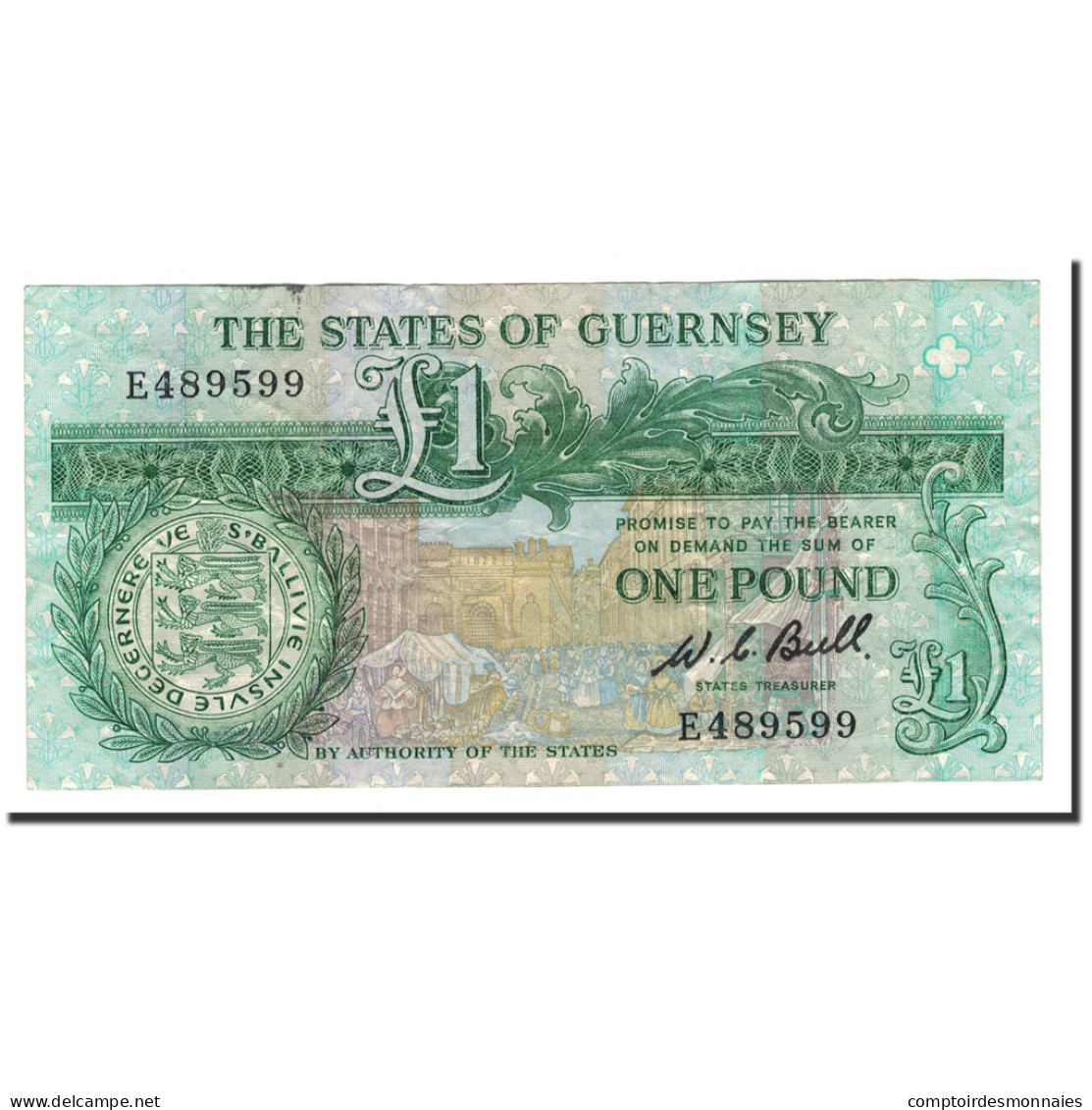 Billet, Guernsey, 1 Pound, 1980-1989, Undated, KM:48a, TTB - Guernsey