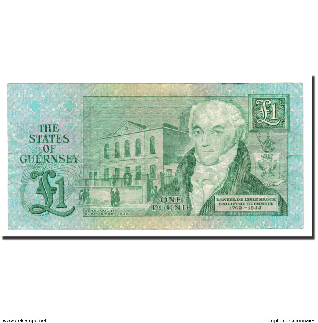 Billet, Guernsey, 1 Pound, 1980-1989, Undated, KM:48a, TTB - Guernsey