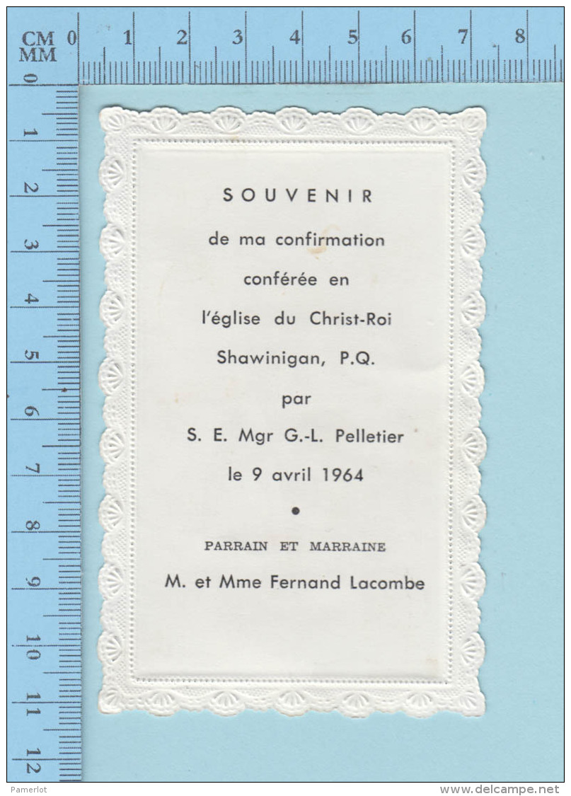 Image Pieuse  Dentelle - La Confirmation  D'une Fillette Shawinigan Quebec 1964 - Devotion Images