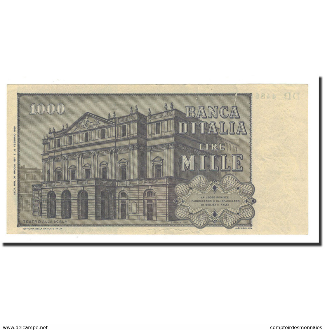 Billet, Italie, 1000 Lire, 1969-1981, 1981-05-30, KM:101h, TTB - 1000 Liras