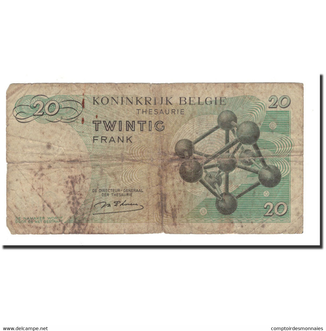 Billet, Belgique, 20 Francs, 1964, 1964-06-15, KM:138, B+ - 20 Francos
