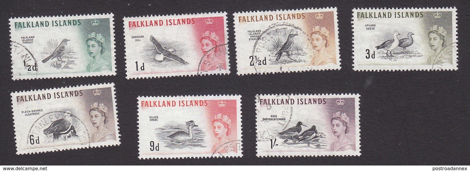 Falkland Islands, Scott #128-129, 131-132, 135-137, Used, Queen Elizabeth II & Animals Of Falkland Islands, Issued 1960 - Falkland Islands