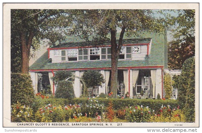 New York Saratoga Springs Chauncey Olcott's Residence Curteich - Saratoga Springs
