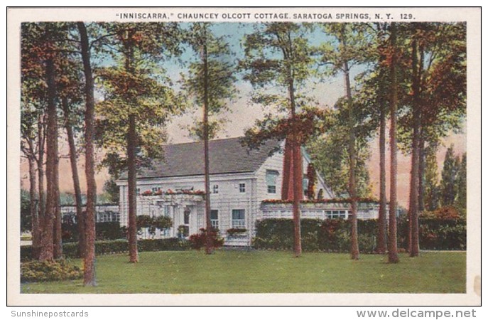 New York Saratoga Springs "Inniscara" Chauncey Olcott Cottage Curteich - Saratoga Springs