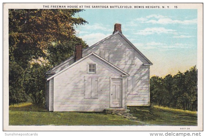 New York Saratoga Springs The Freeman House At Saratoga Battlefield Bemis Heights Curteich - Saratoga Springs