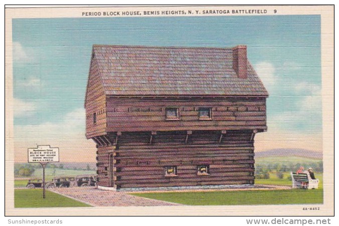 New York Saratoga Springs Period Blockhouse At Saratoga Battlefield Bemis Heights Curteich - Saratoga Springs