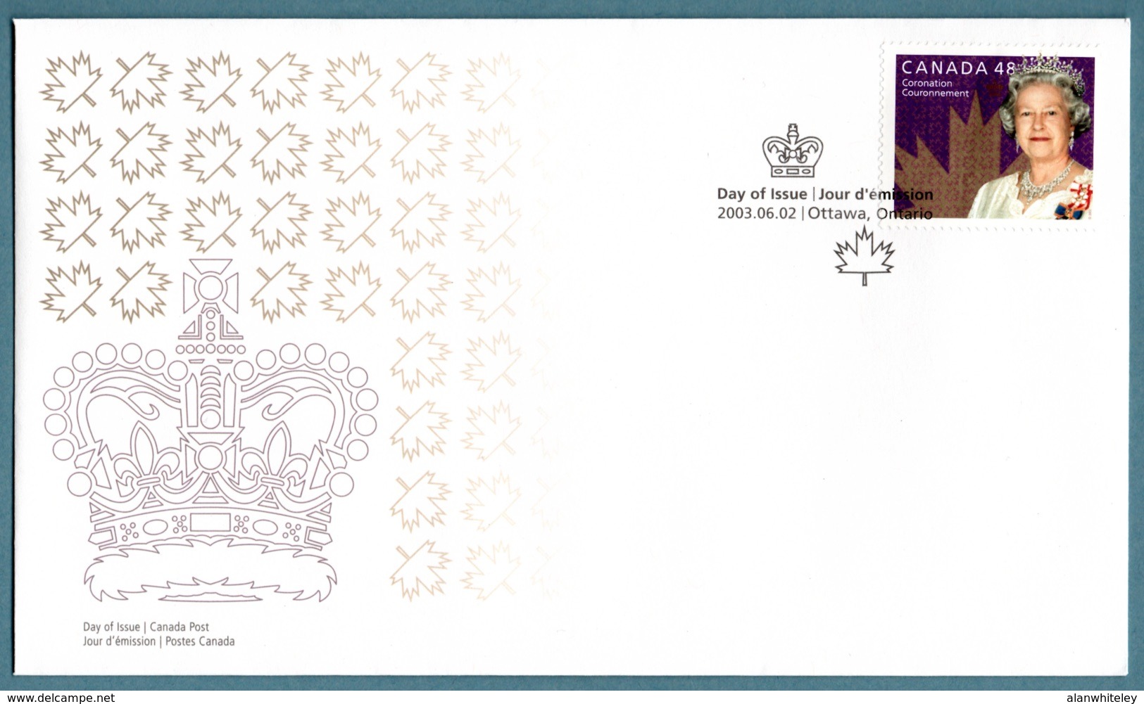 CANADA 2003 50th Anniversary Of Coronation: First Day Cover CANCELLED - 2001-2010