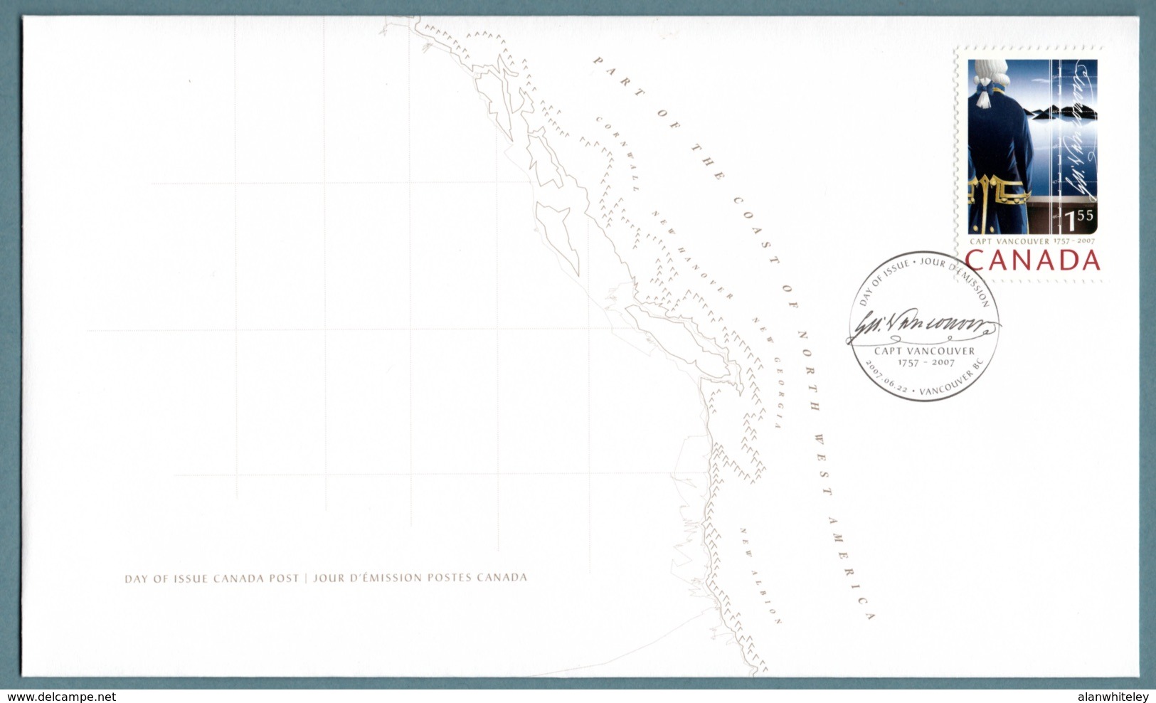 CANADA 2007 Captain George Vancouver: First Day Cover CANCELLED - 2001-2010