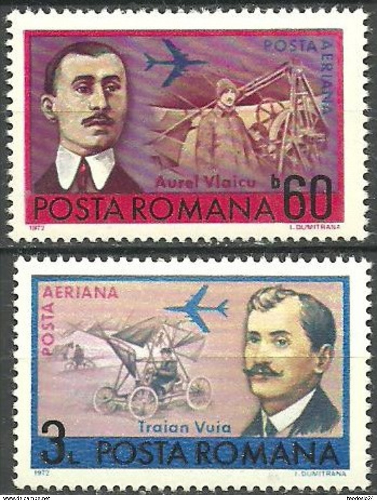 RUMANIA 1972 Mi:RO 3048/49,  Yt:RO PA 234/35 ** Mnh - Unused Stamps