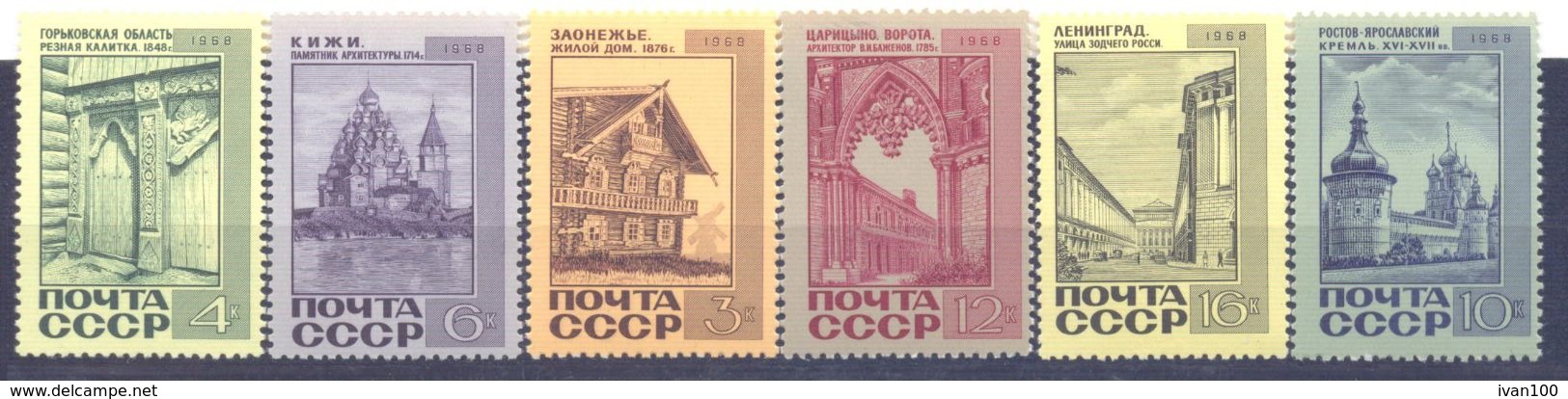 1968. USSR/Russia, Soviet Wooden Architecture, 6v, Mint/** - Ongebruikt