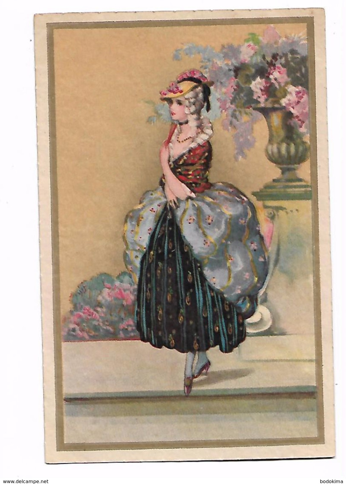 Dame  En  Tres Belle  Robe  De 18 Eme Siècle - 1900-1949