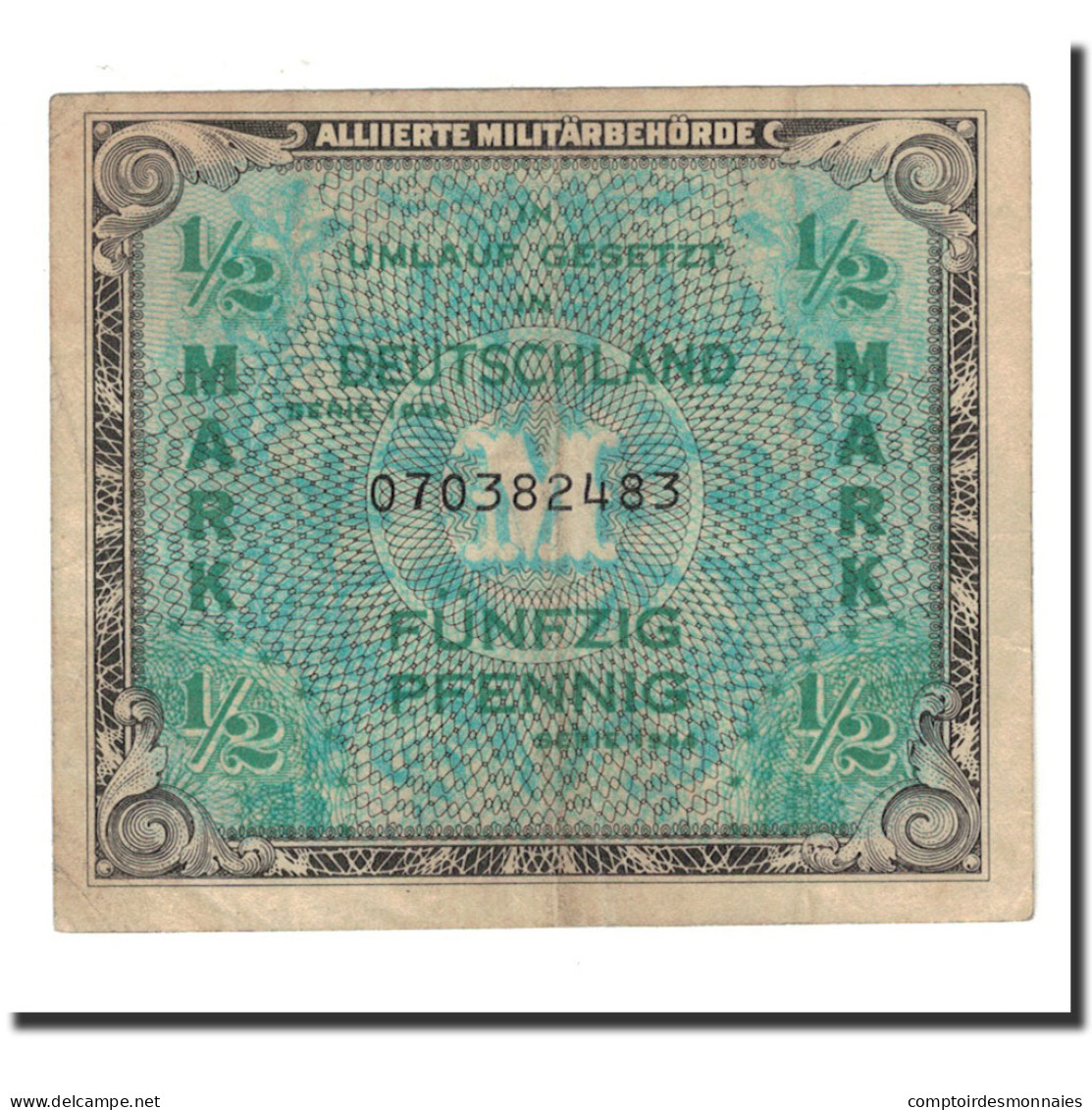 Billet, Allemagne, 1/2 Mark, 1944, KM:191a, TB+ - 1/2 Mark