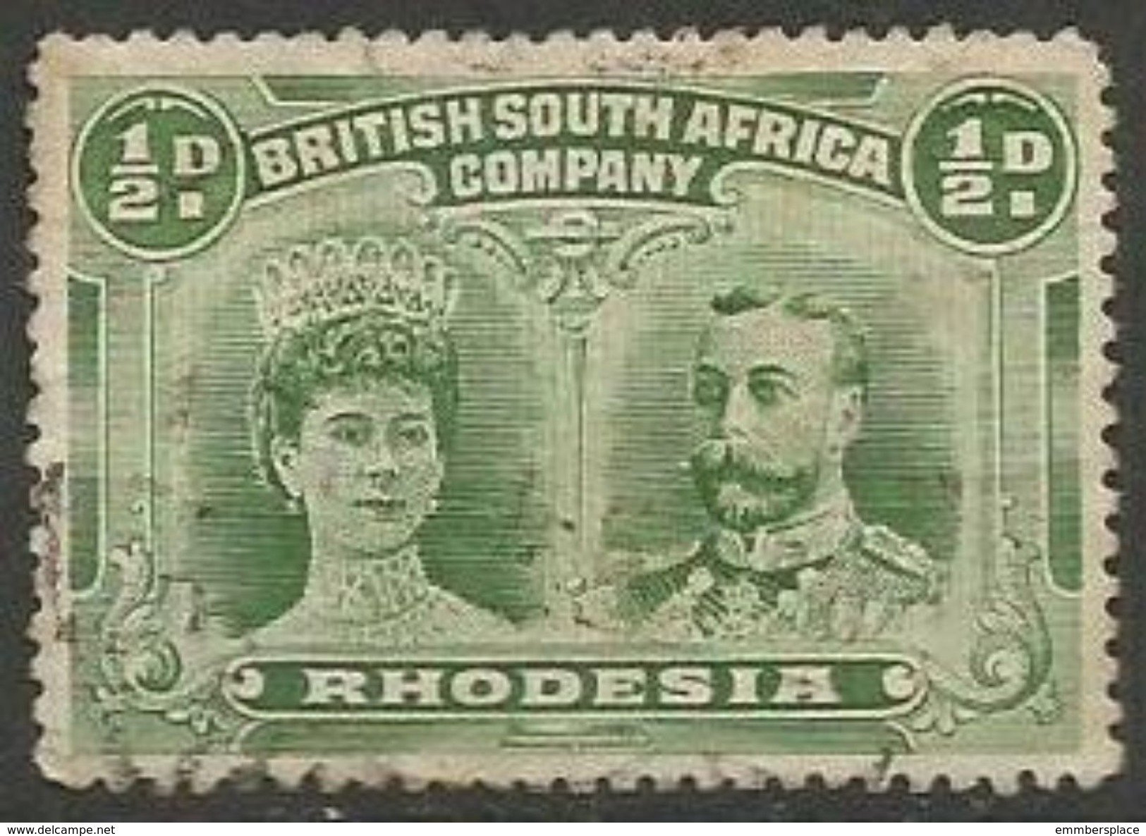 Rhodesia - 1910 King George V & Queen Mary 1/2d Yellow-green Used    SG 119  Sc 101 - Other & Unclassified