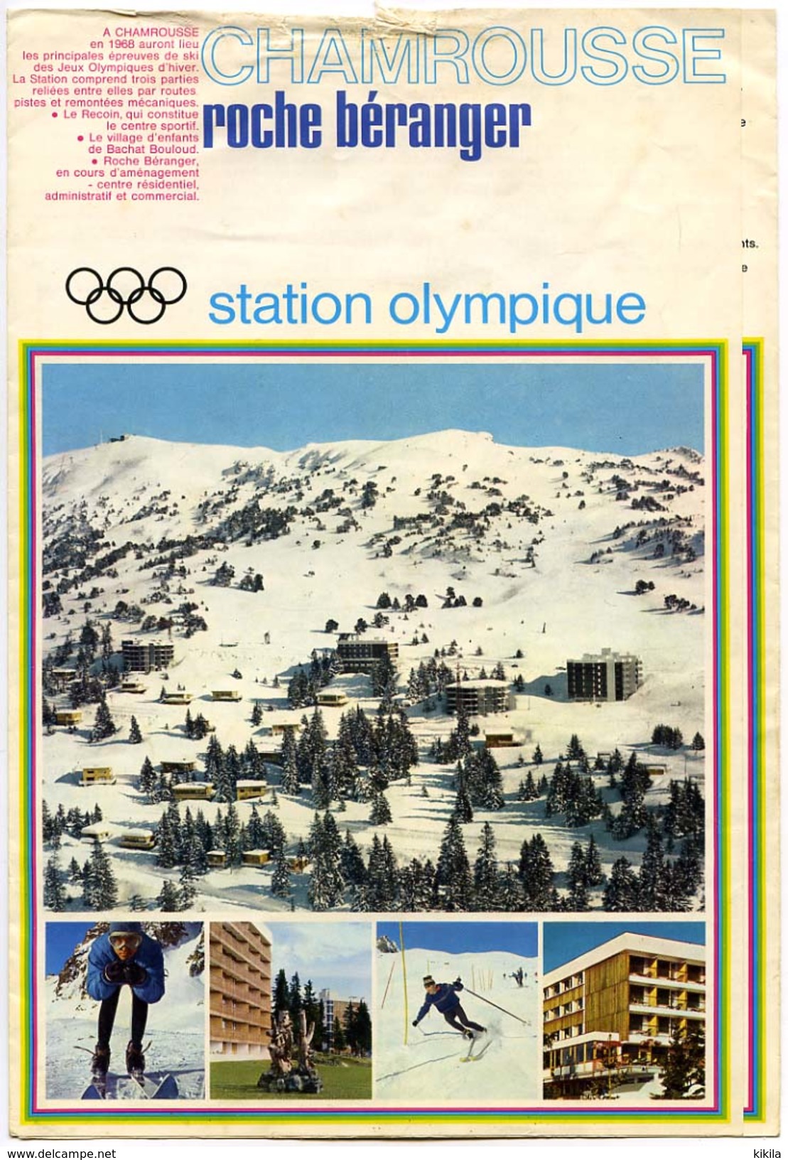 Dépliant 3 Volets Chamrousse Roche Béranger Station Olympique Xèmes Jeux Olympiques D'Hiver Grenoble 1968 - Other & Unclassified