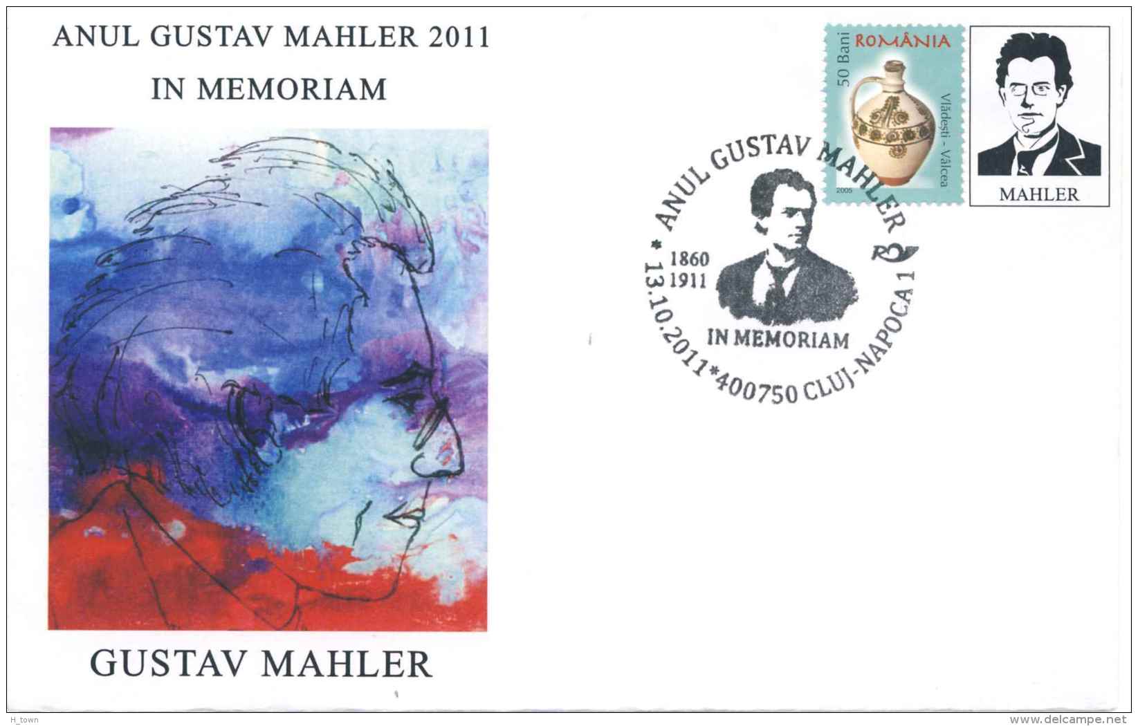 7217  Gustav Mahler: Oblit. + Env. Comm. 2011 - Mahler: Composer, Conductor. Compositeur, Pianiste, Chef D'orchestre - Muziek