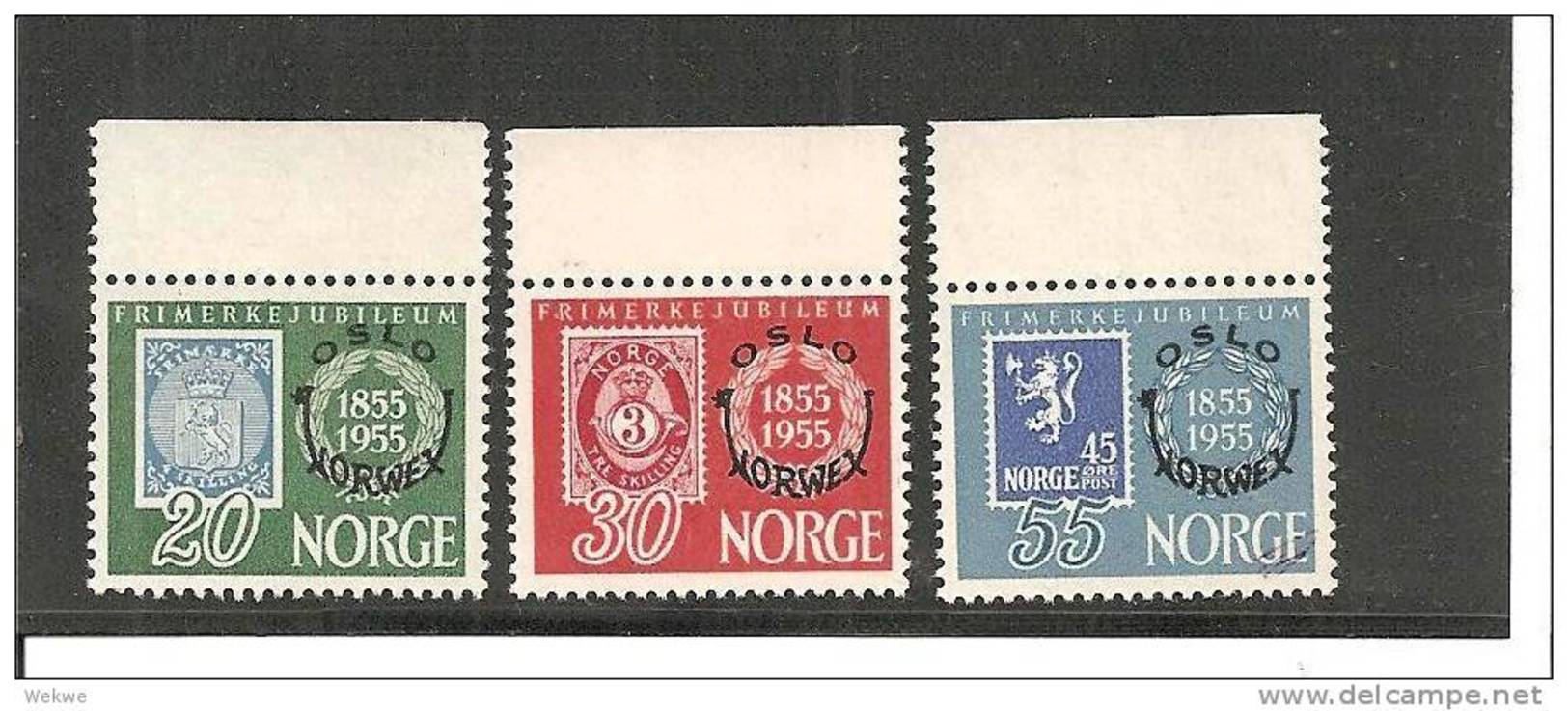 NorMi.Nr.393/95- NORWEGEN -  NORWEX 1955 Mit Oberrand ** - Unused Stamps