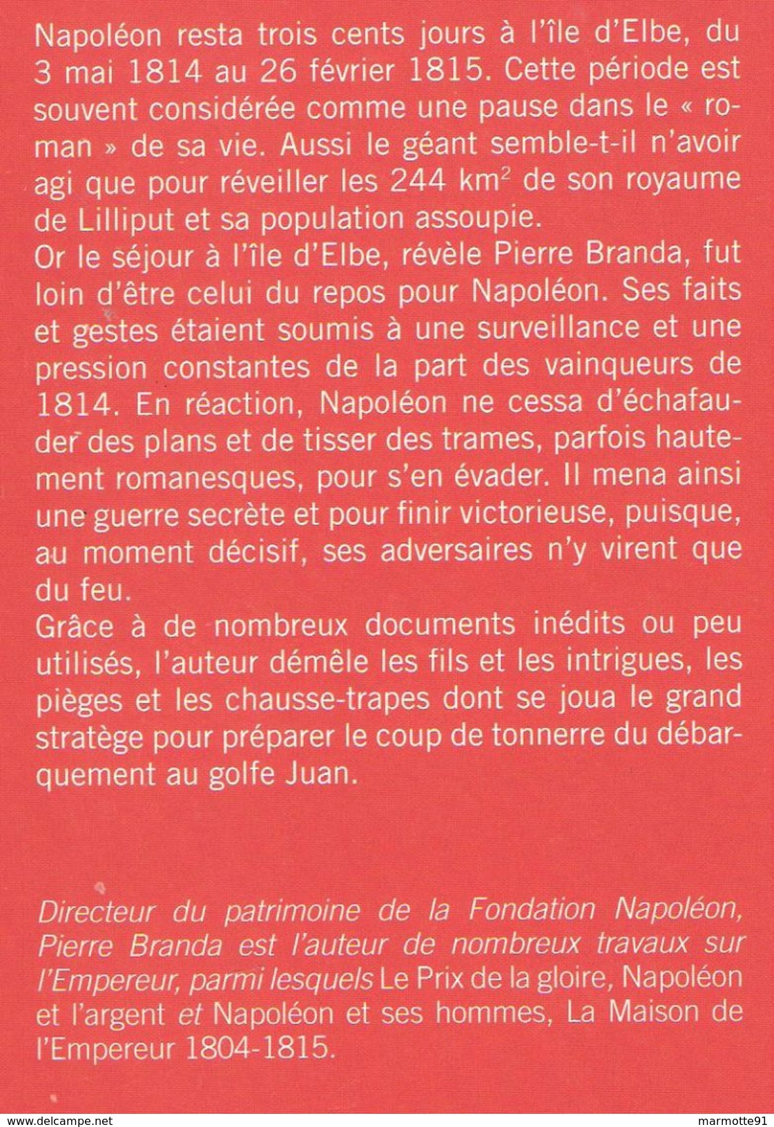 GUERRE SECRETE DE NAPOLEON ILE D ELBE 1814 1815 EMPEREUR BONAPARTE EMPIRE - Geschichte