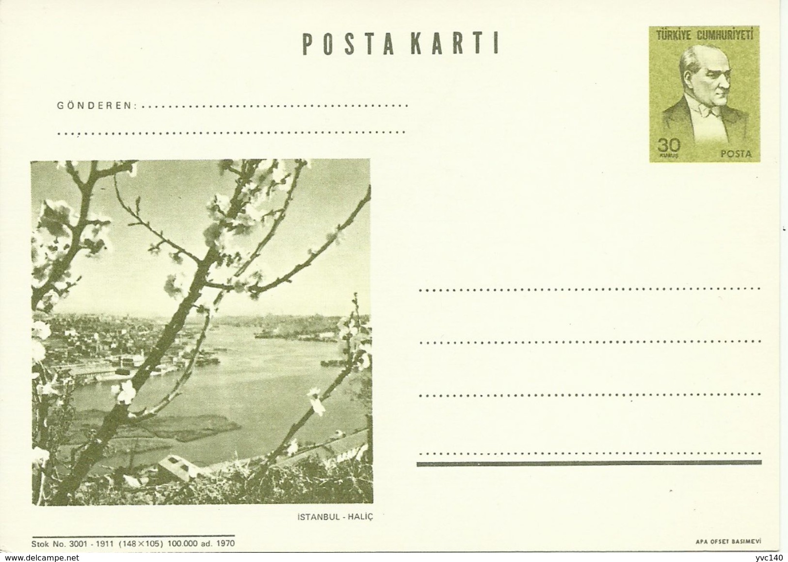 Turkey; 1970 Postal Stationery Isfila AN 229 - Postal Stationery