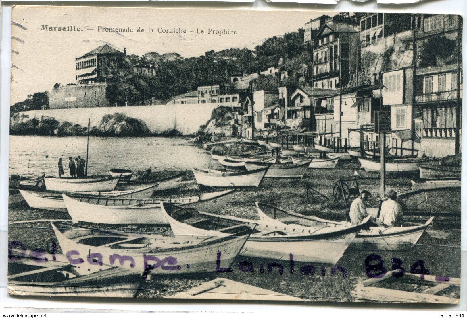 - 70 - MARSEILLE - Promenade De La Corniche, Le Prophète En 1944, Carte Rare, Barques, Cachet AD, TBE, Scans. . - Endoume, Roucas, Corniche, Strände