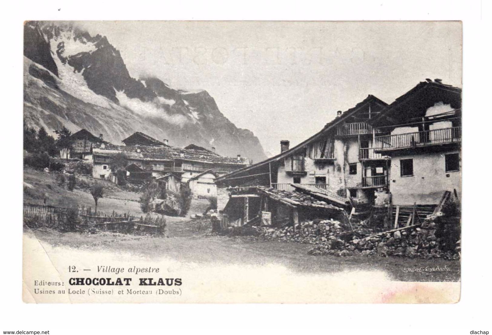 Village Alpestre. Chocolat Klaus. (2158) - Publicité