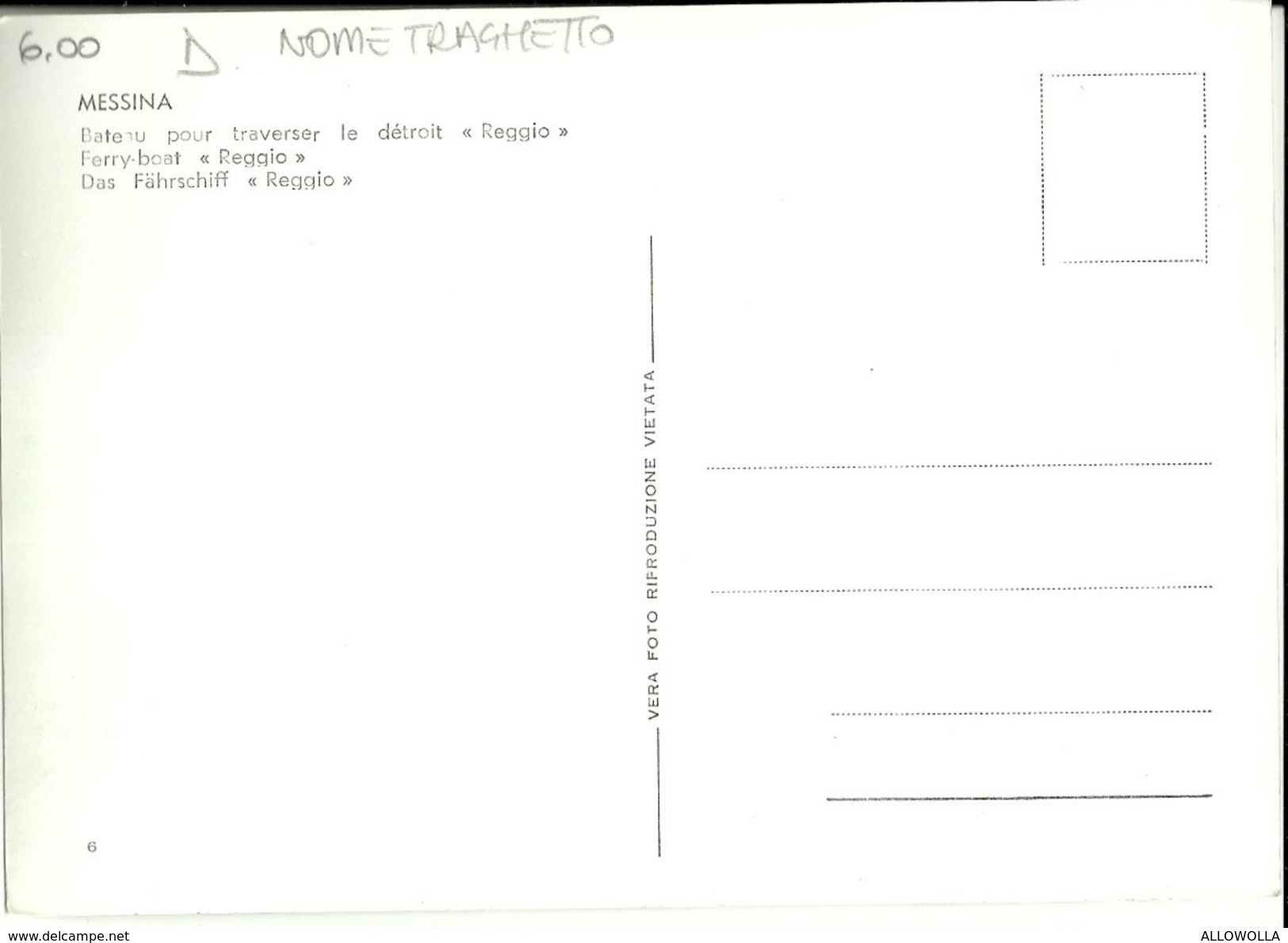 76 - "MESSINA - NAVE TRAGHETTO *REGGIO* " - Altri & Non Classificati