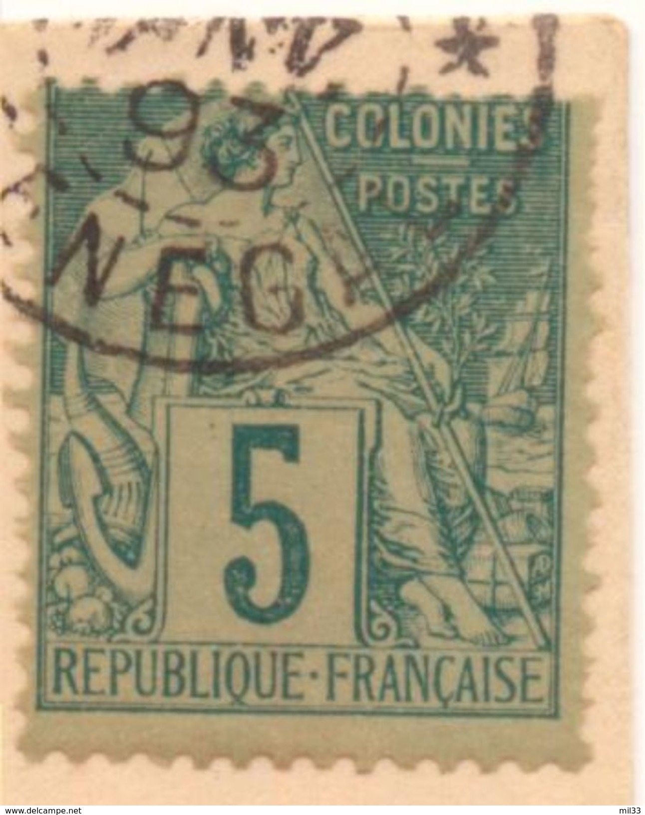 Petite Lettre De 1893 Pour Gorée Pour Peter Strickland Consul US à Gorée Avec 5c Alphée Cote Mini 250 &euro; - Lettres & Documents