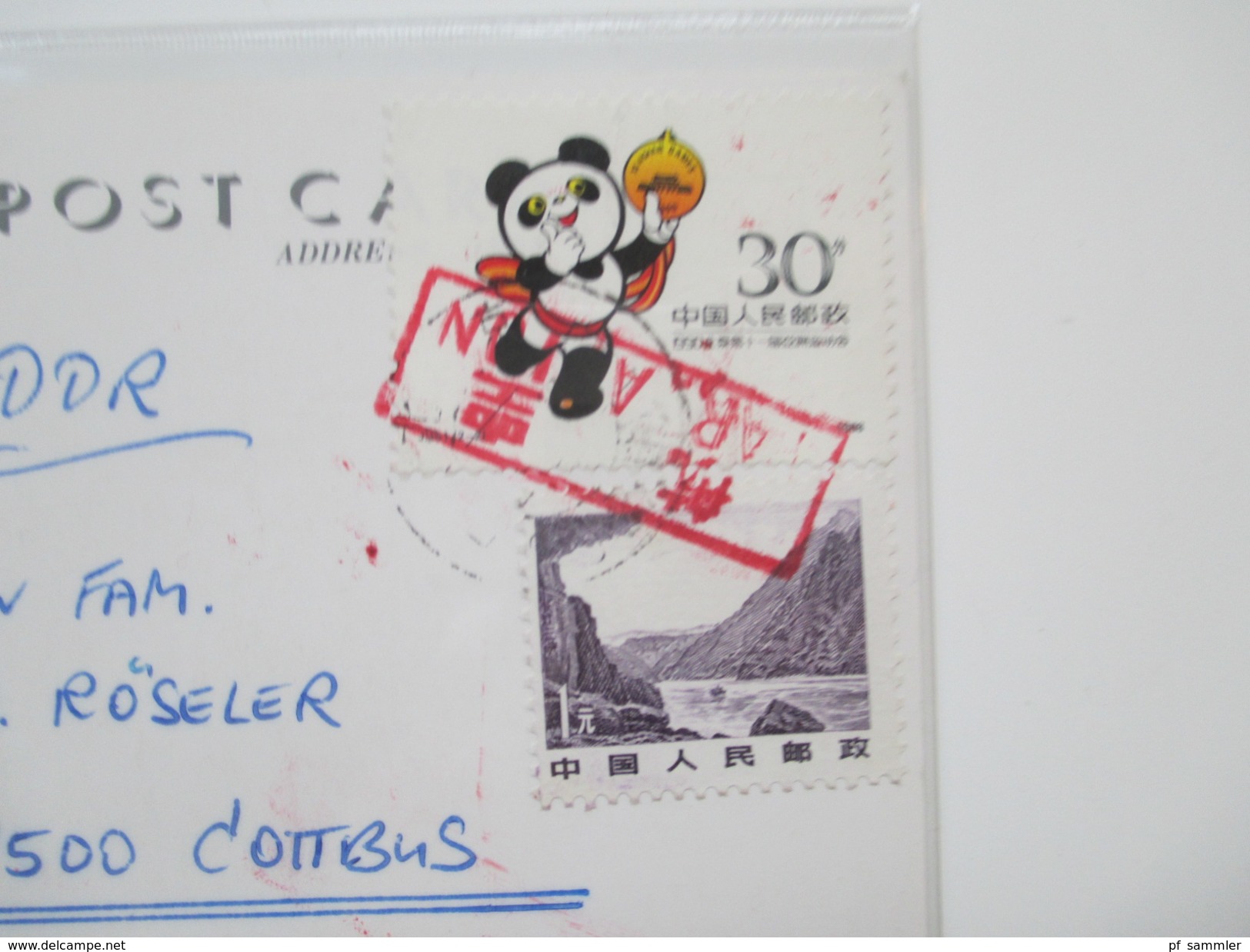 VR China 1980 / 90er Jahre 24 Briefe / Ganzsachen. Rote Stempel / Zierbriefe / FDC echt gelaufen nach Polen usw...