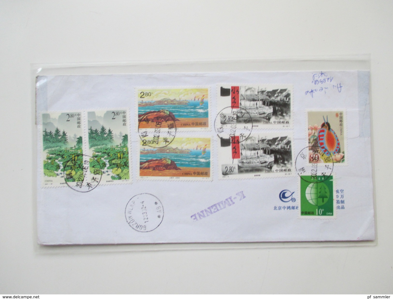 VR China 1980 / 90er Jahre 24 Briefe / Ganzsachen. Rote Stempel / Zierbriefe / FDC echt gelaufen nach Polen usw...