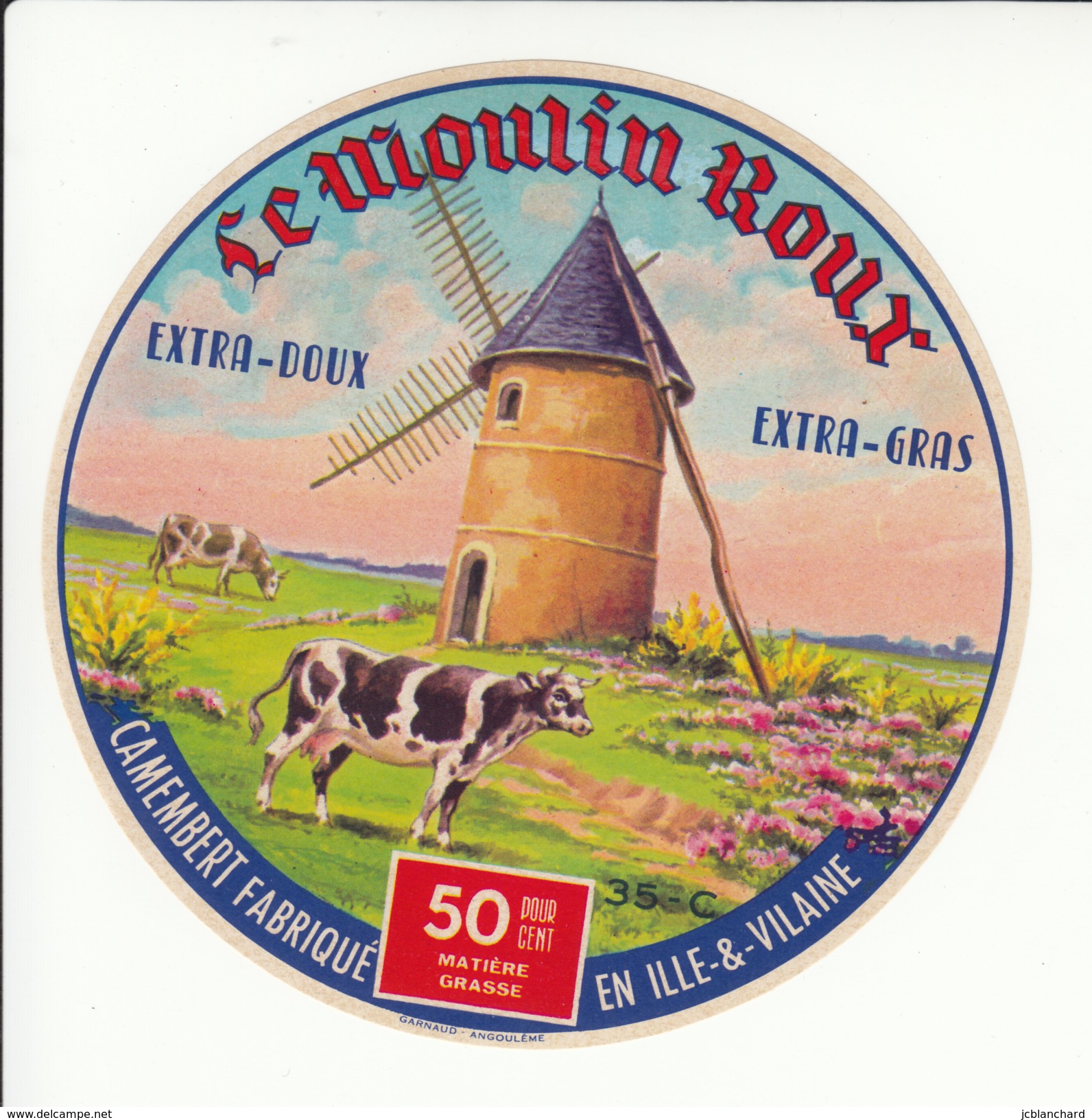 Étiquette De Fromage Camembert Le Moulin Roux - Fromage